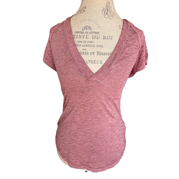 We the Free by Free People cotton blend short sleeve tee. Slightly sheer, V-neck - Picture 1 of 7